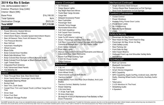 Used 2019 Kia Rio S FWD image 15