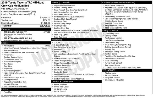 Used 2019 Toyota Tacoma TRD Off-Road w/ Technology Package image 41