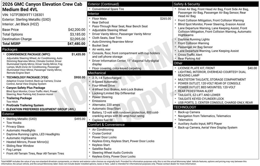 New 2026 GMC Canyon Elevation w/ Convenience Package image 5