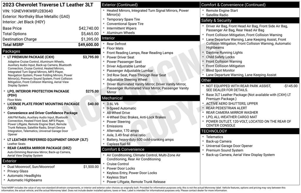 Used 2023 Chevrolet Traverse LT w/ LT Premium Package AWD/4WD image 21