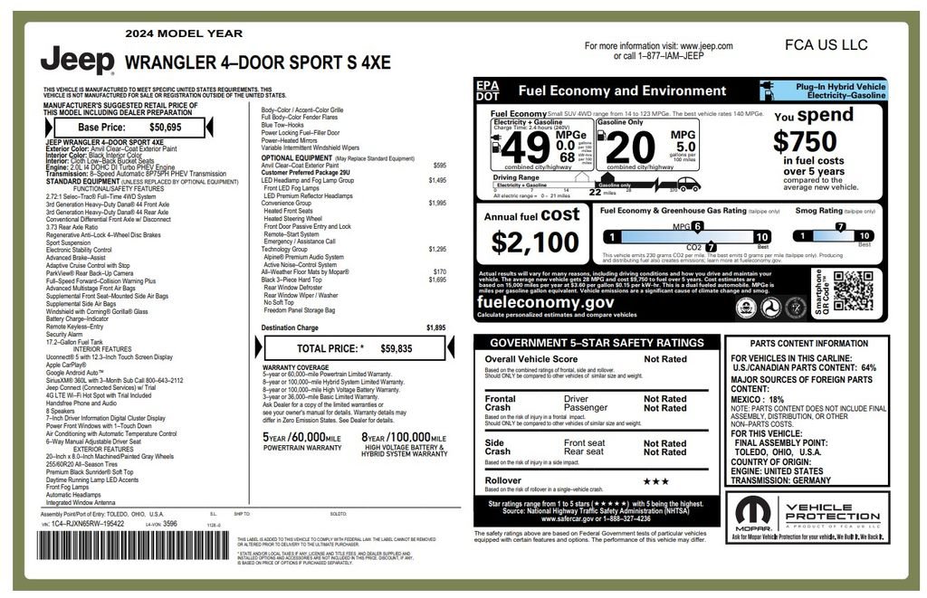 Used 2024 Jeep Wrangler Unlimited w/ Convenience Group image 4