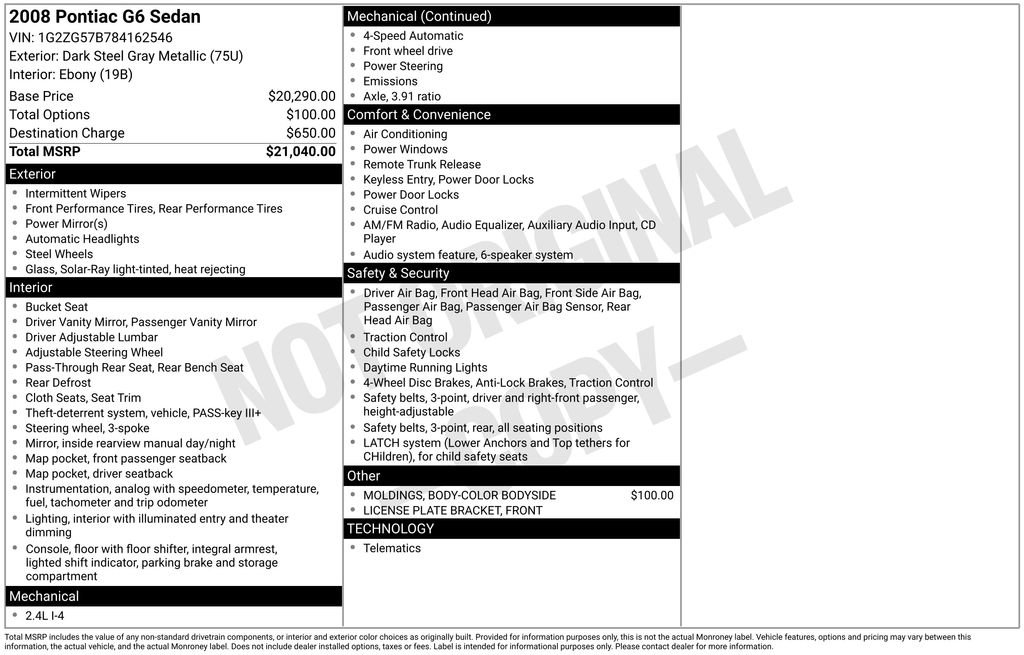 Used 2008 Pontiac G6 Sedan image 37