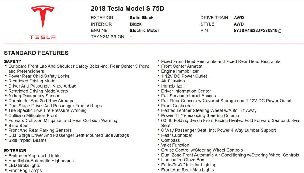 Used 2018 Tesla Model S 75D AWD/4WD image 13