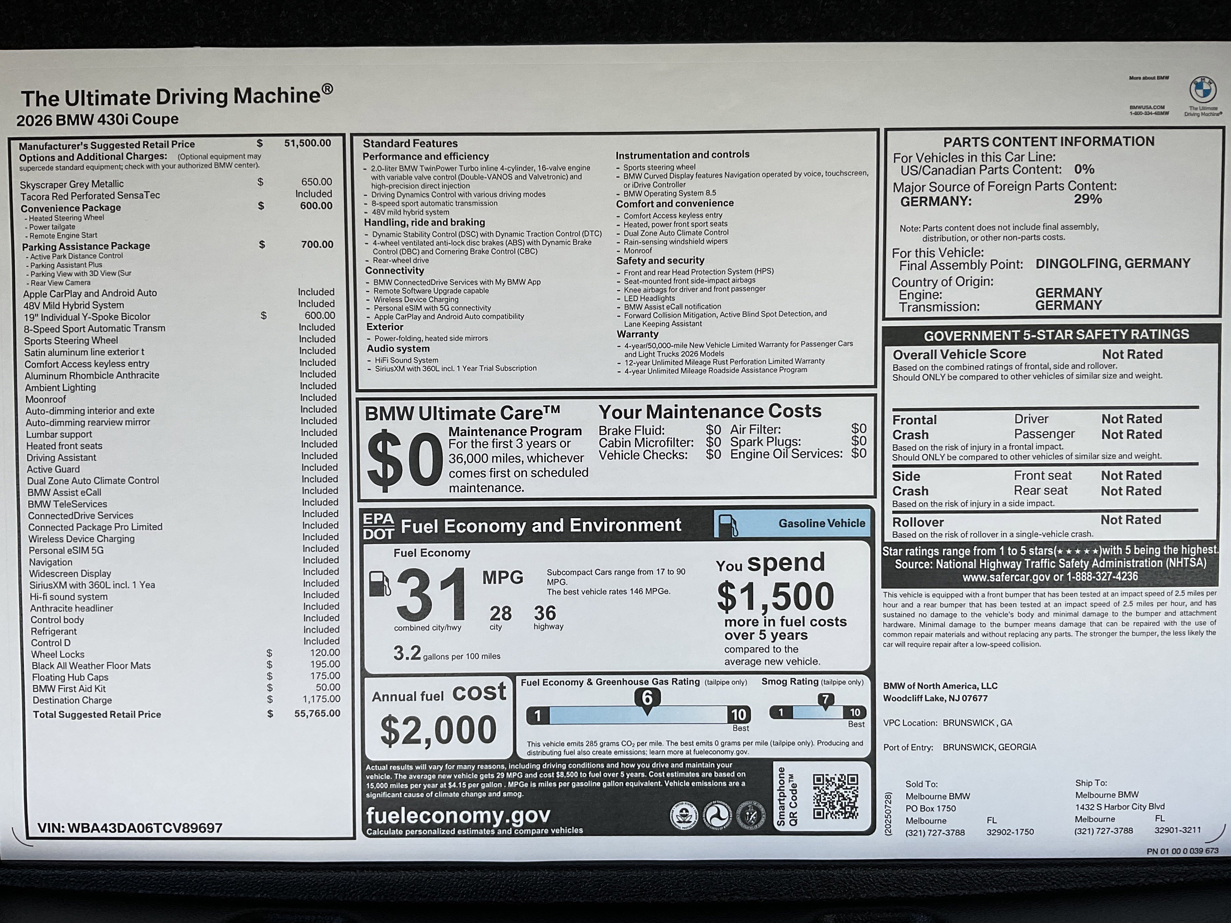 New 2026 BMW 430i Coupe w/ Parking Assistance Package image 32