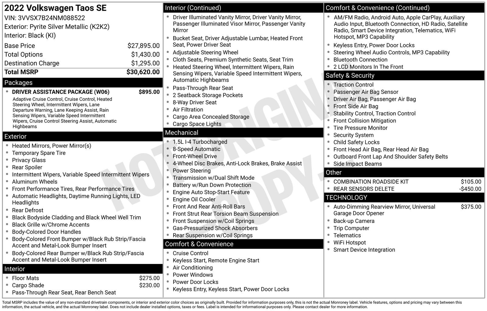 Used 2022 Volkswagen Taos SE w/ Driver Assistance Package FWD image 37