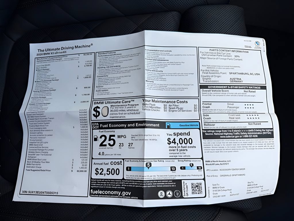 New 2026 BMW X5 sDrive40i w/ M Sport Package RWD image 25
