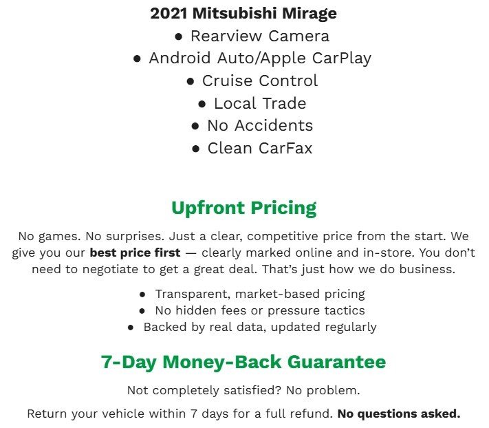 Used 2021 Mitsubishi Mirage ES image 2