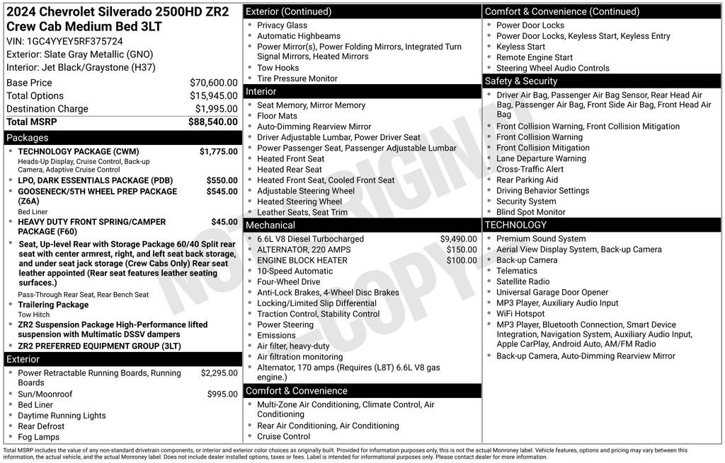 Used 2024 Chevrolet Silverado 2500 ZR2 w/ Technology Package AWD/4WD image 7