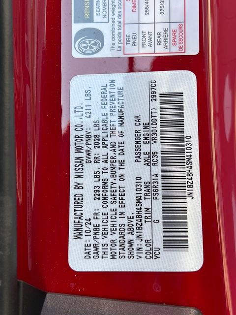 New 2025 Nissan Z Performance w/ Floor Mat Package image 26