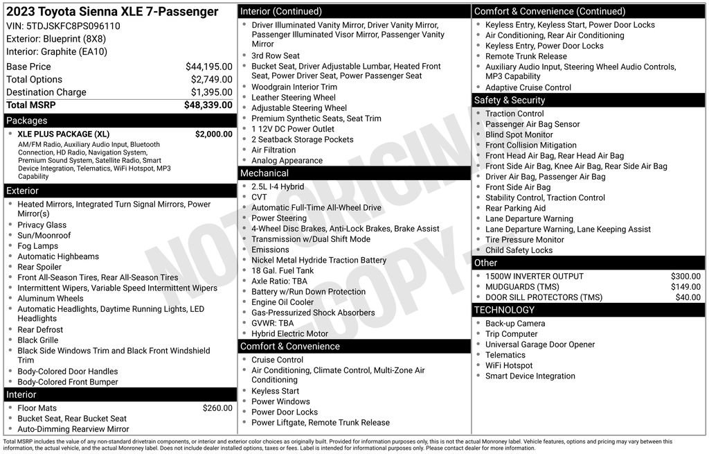Used 2023 Toyota Sienna XLE w/ XLE Plus Package AWD/4WD image 4