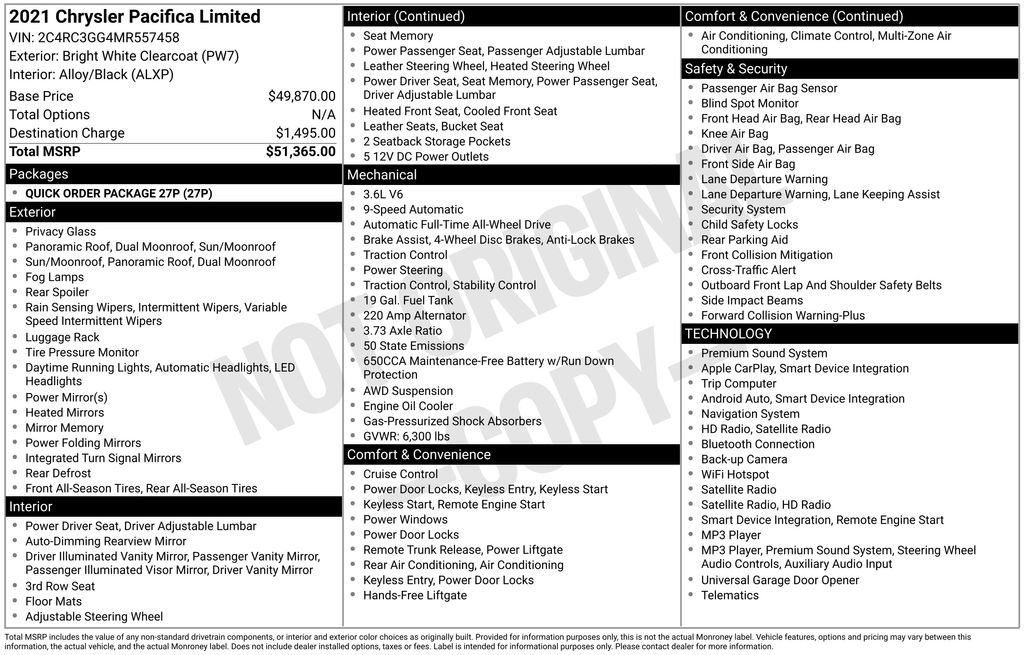 Used 2021 Chrysler Pacifica Limited image 28