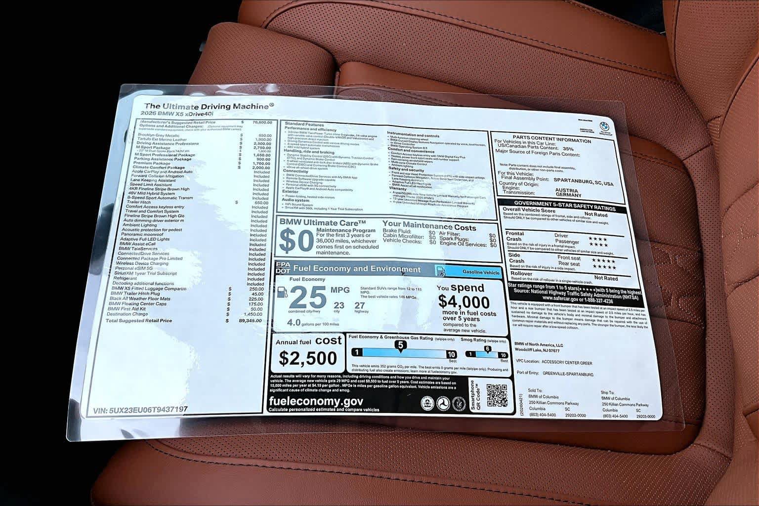 New 2026 BMW X5 xDrive40i w/ M Sport Package AWD/4WD image 19