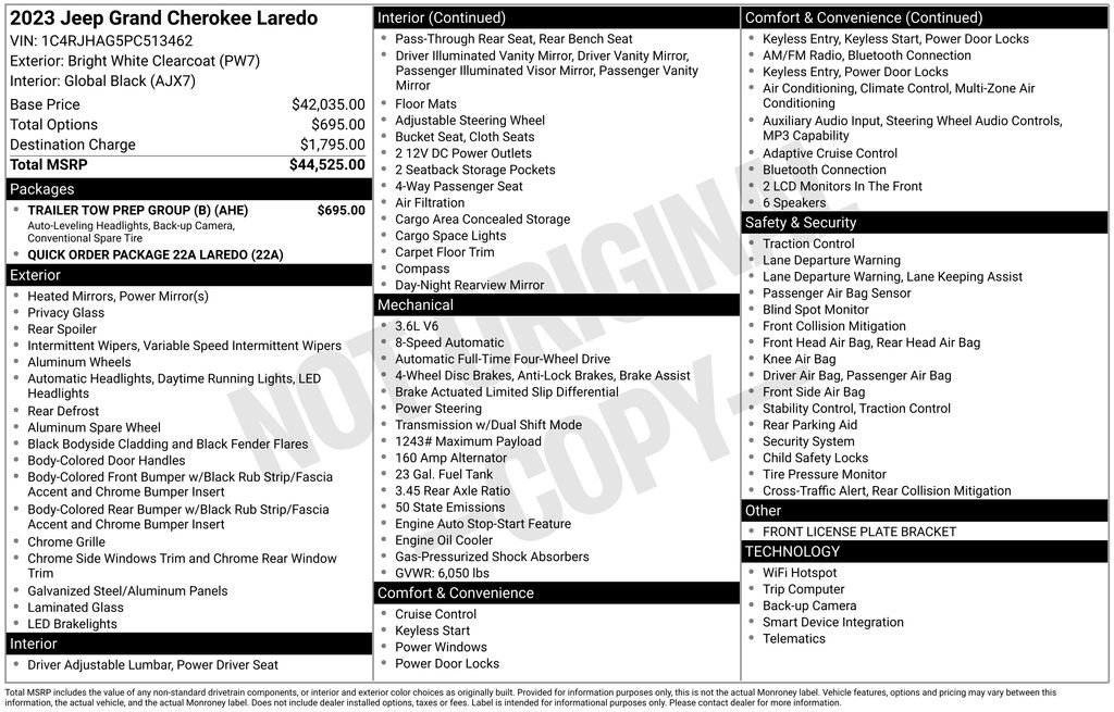 Used 2023 Jeep Grand Cherokee Laredo w/ Trailer Tow Prep Group (B) image 6