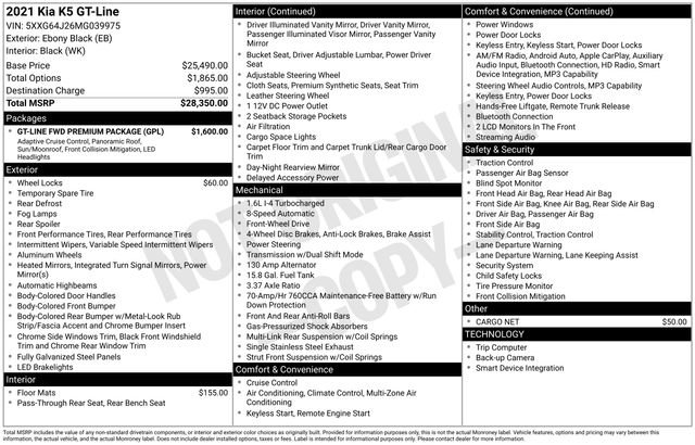 Used 2021 Kia K5 GT-Line w/ GT-Line FWD Premium Package image 22