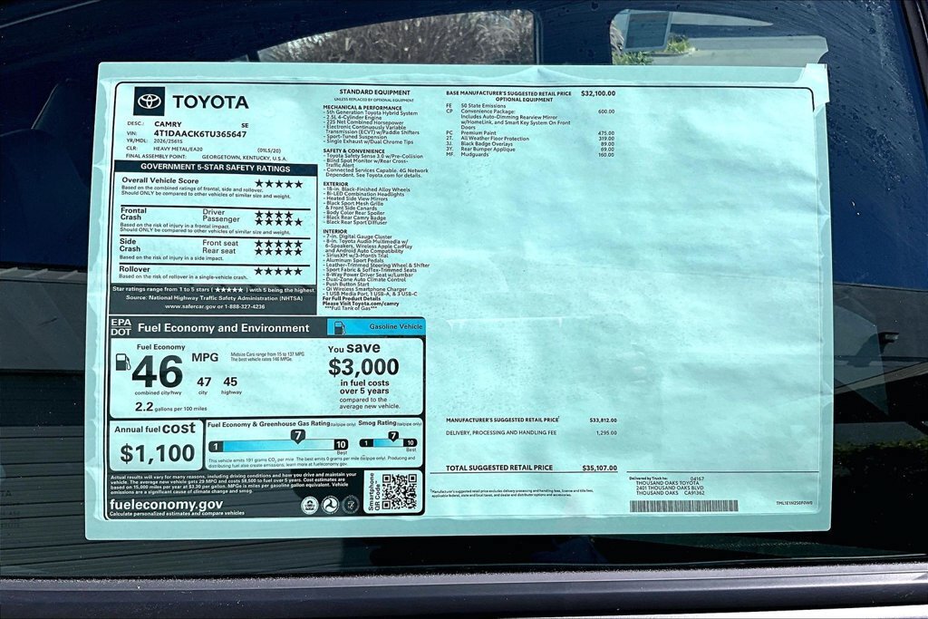 New 2026 Toyota Camry SE w/ Convenience Package FWD image 14