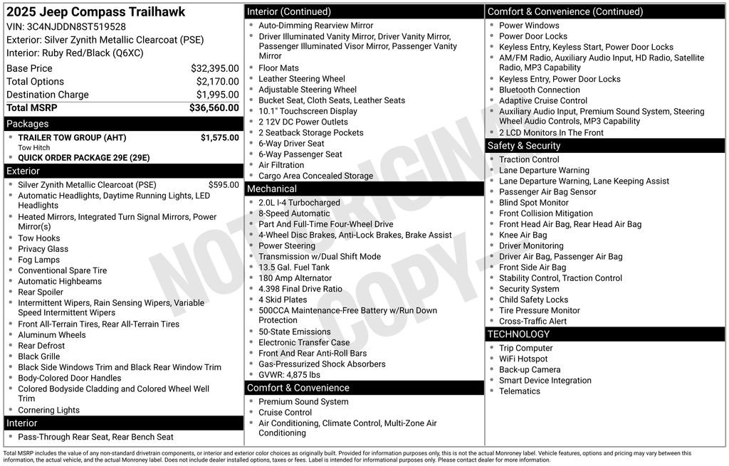 Used 2025 Jeep Compass Trailhawk w/ Trailer Tow Group image 8
