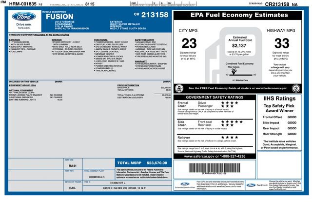 Used 2012 Ford Fusion SE FWD image 3