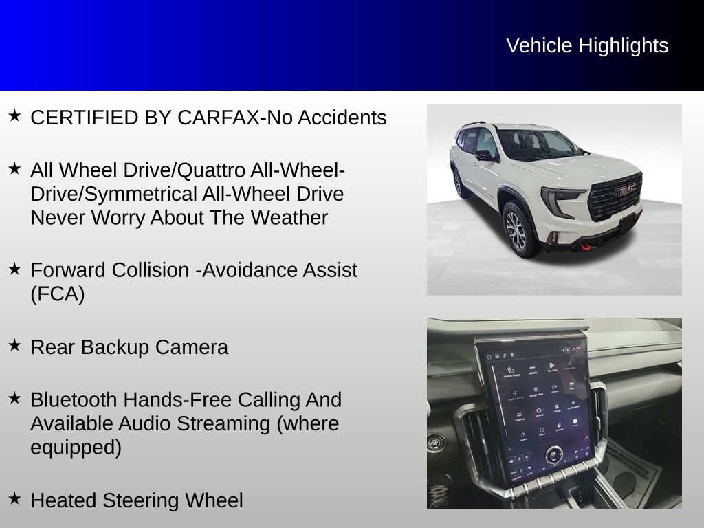 Used 2025 GMC Acadia AT4 w/ LPO, Floor Liner Package image 4