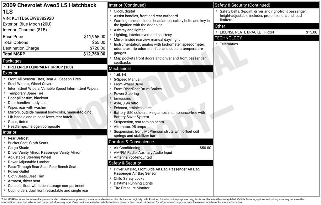 Used 2009 Chevrolet Aveo5 LS FWD image 1