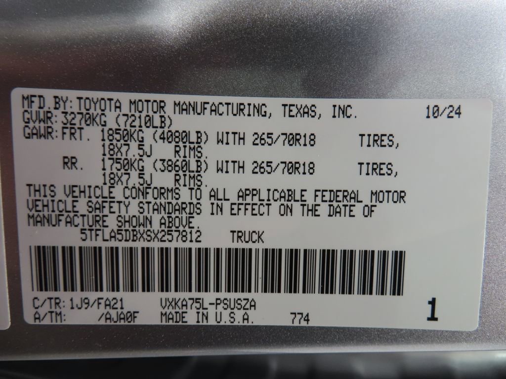 Used 2025 Toyota Tundra SR5 w/ SR5 Convenience Package AWD/4WD image 62