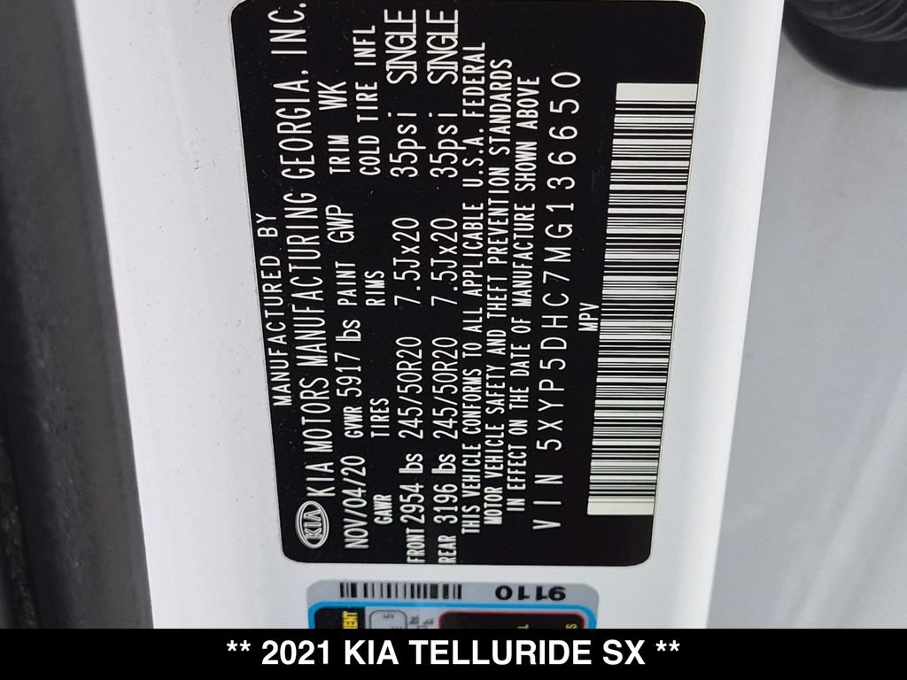 Used 2021 Kia Telluride SX w/ SX Prestige Package AWD/4WD image 29