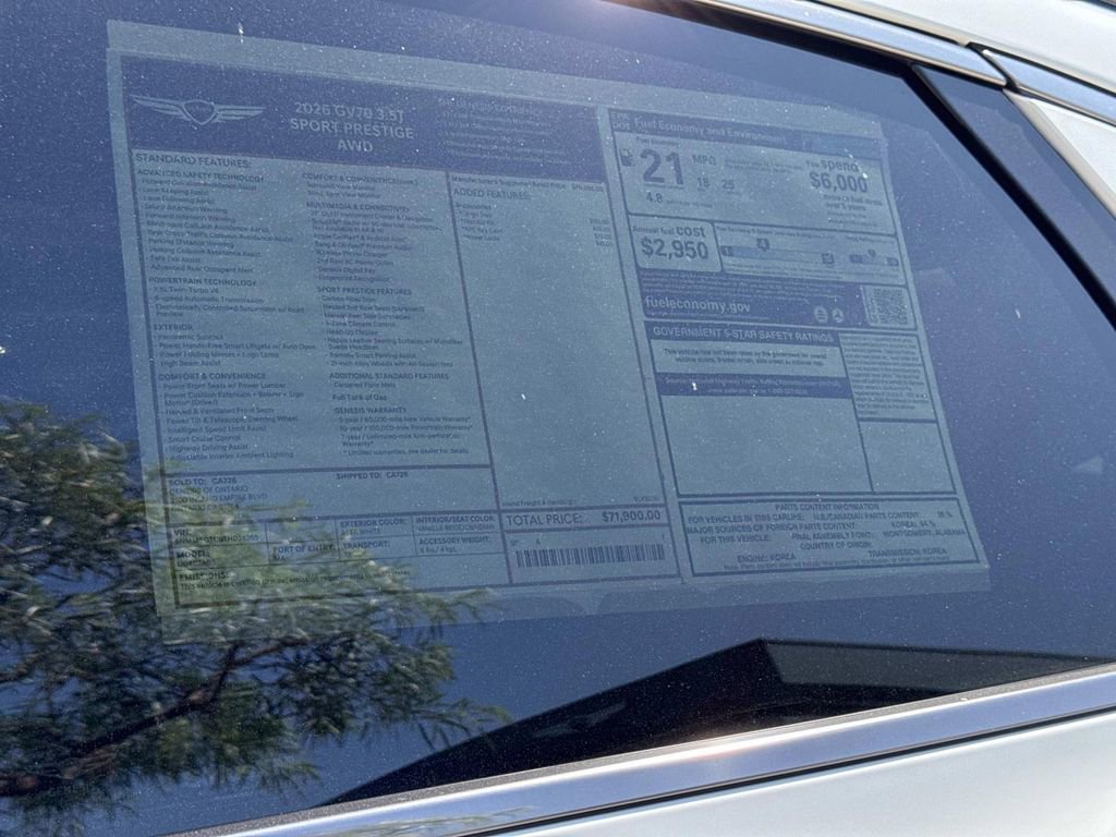 New 2026 Genesis GV70 3.5T Sport Prestige image 18