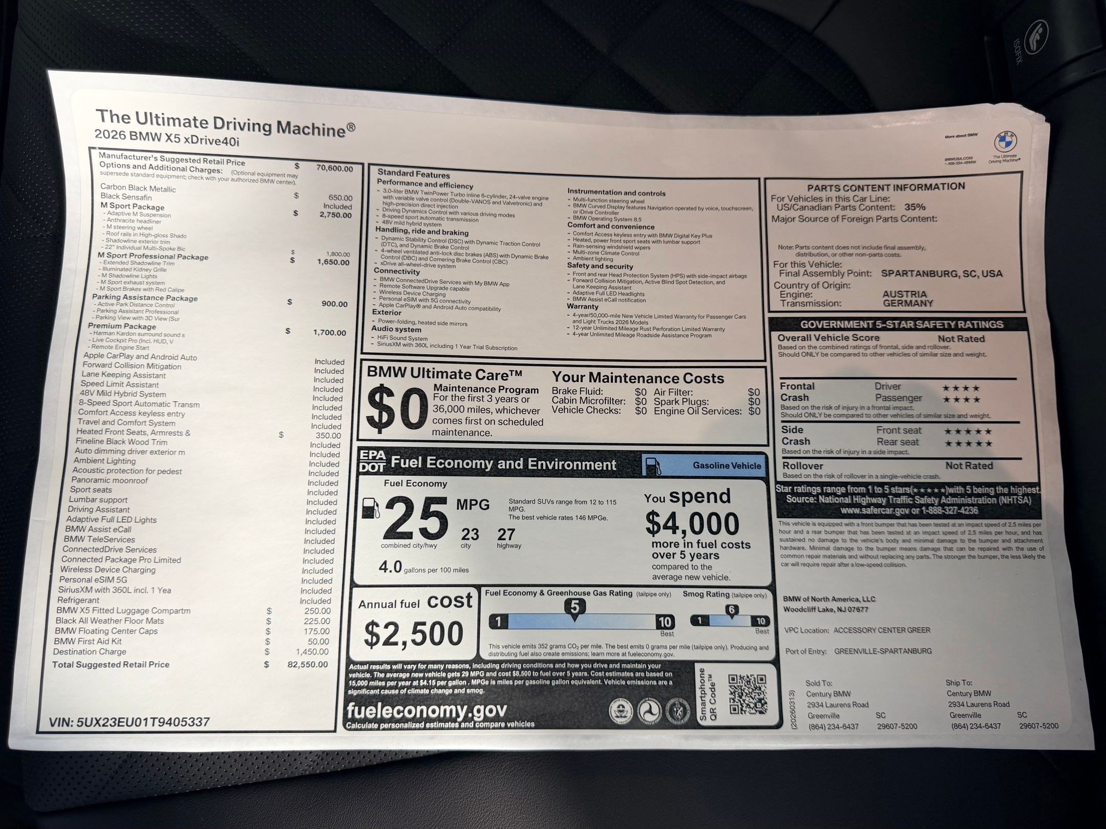 New 2026 BMW X5 xDrive40i w/ M Sport Package AWD/4WD image 20
