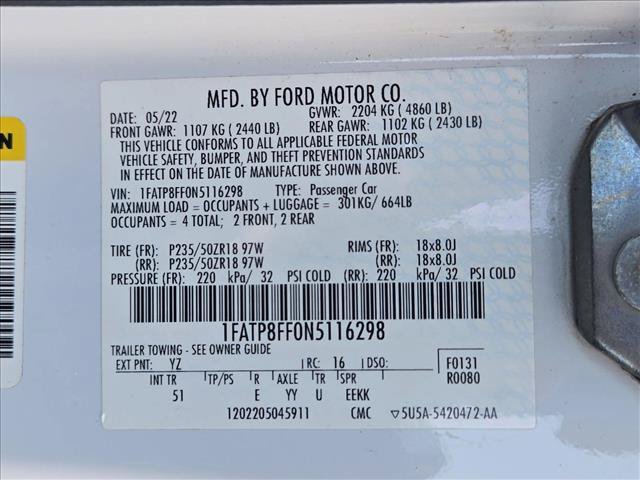 Used 2022 Ford Mustang GT Premium w/ Equipment Group 401A RWD image 24