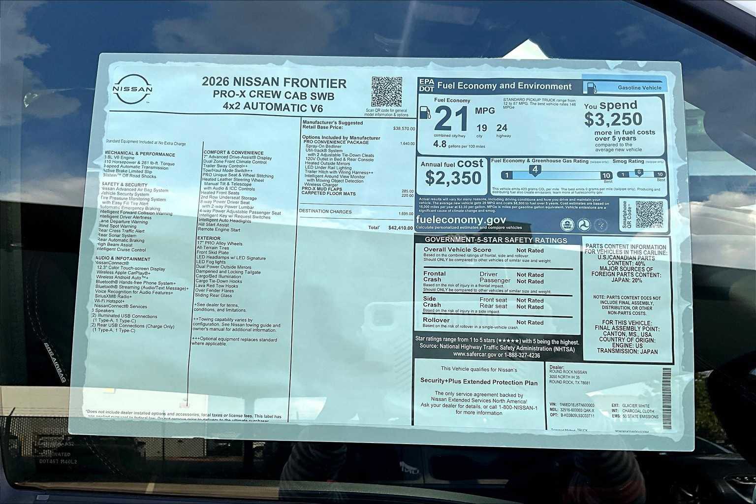 New 2026 Nissan Frontier Pro-X w/ Pro-X Convenience Package image 19