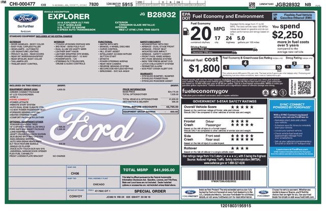 Used 2018 Ford Explorer XLT w/ Equipment Group 202A FWD image 3