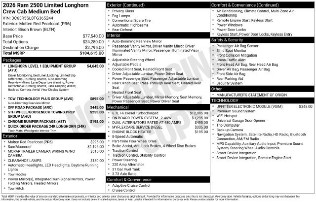 New 2026 RAM 2500 Limited AWD/4WD image 38