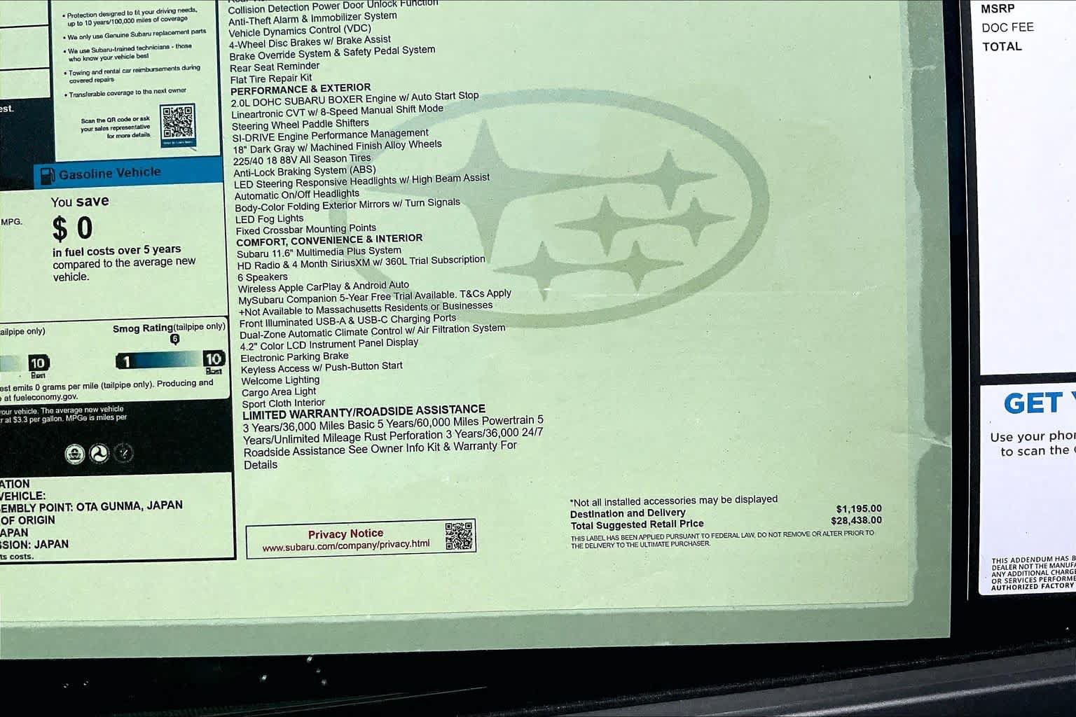 New 2026 Subaru Impreza 2.0i Sport AWD/4WD image 19