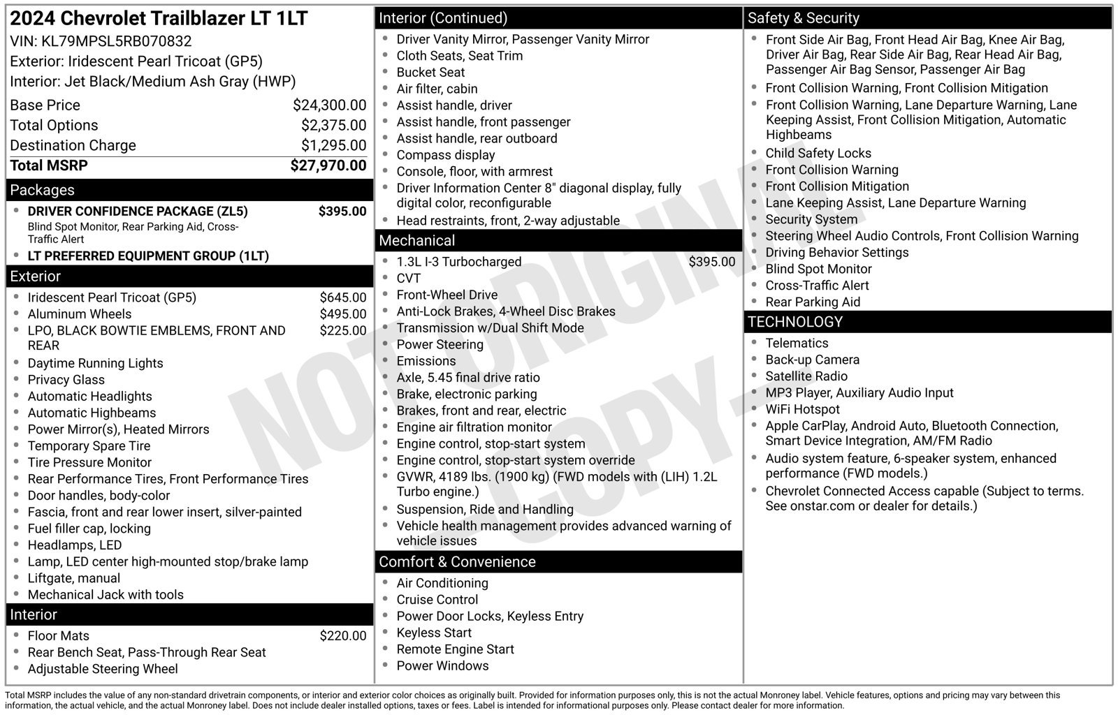 Used 2024 Chevrolet TrailBlazer LT w/ Driver Confidence Package FWD image 33