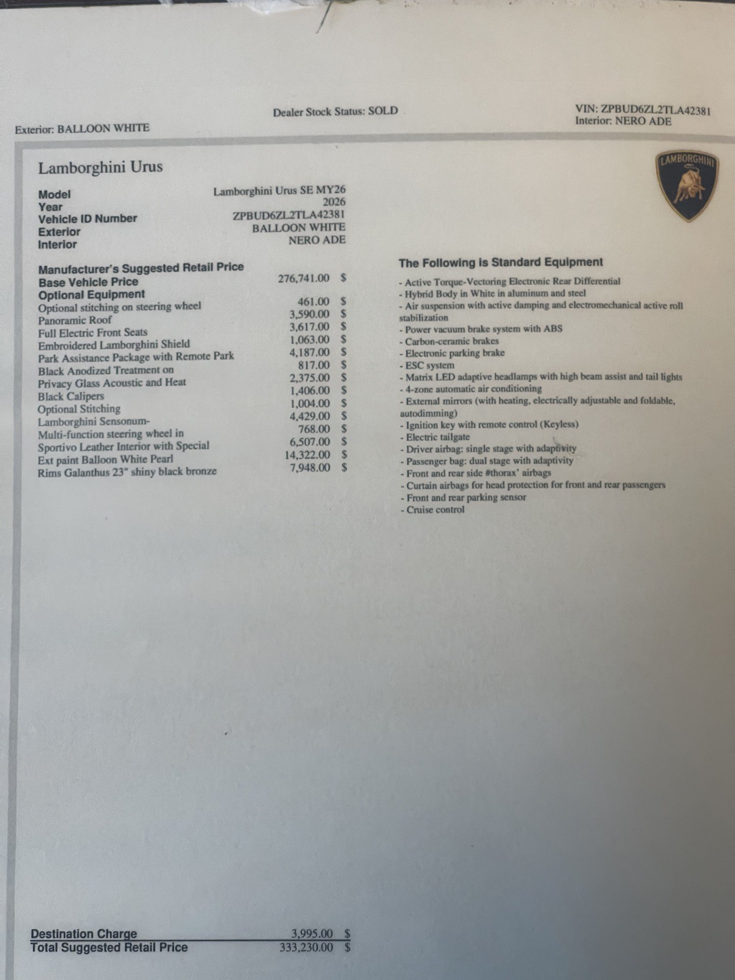 Used 2026 Lamborghini Urus SE AWD/4WD image 27