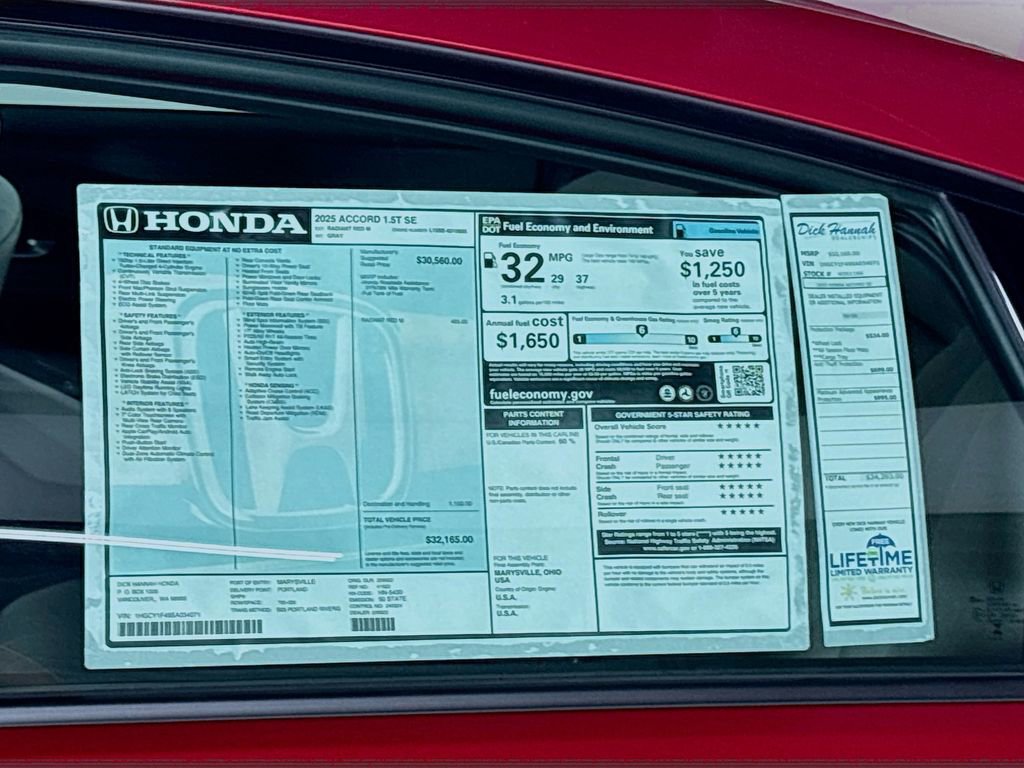 New 2025 Honda Accord SE image 25