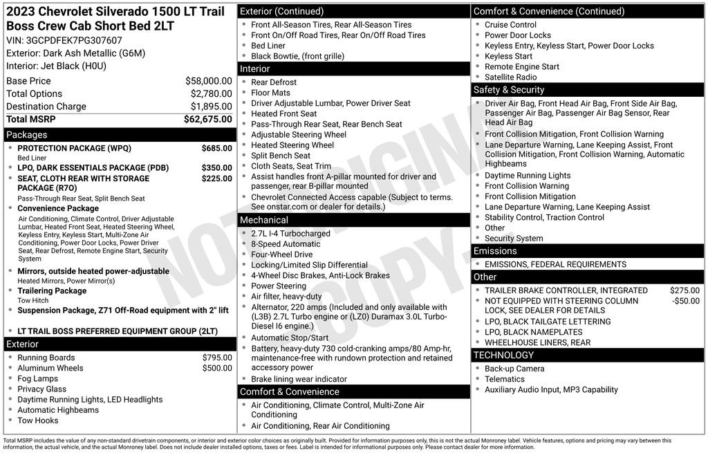 Certified 2023 Chevrolet Silverado 1500 LT Trail Boss w/ Protection Package image 28