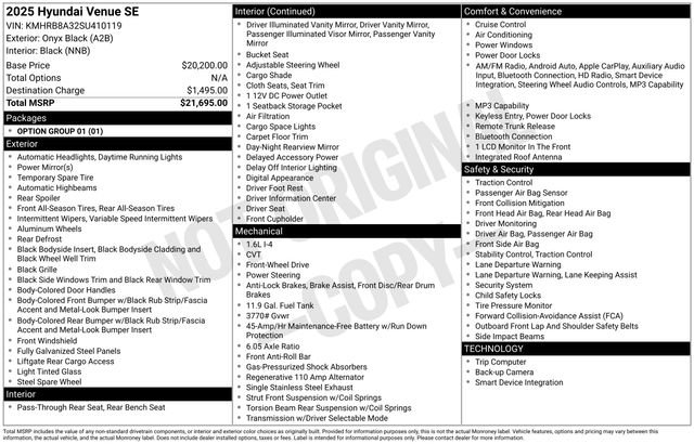 Used 2025 Hyundai Venue SE FWD image 4
