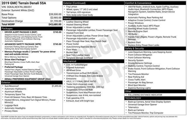 Used 2019 GMC Terrain Denali w/ Advanced Safety Package image 5