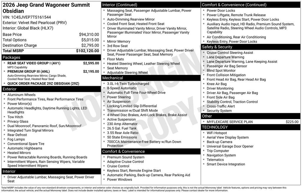 New 2026 Jeep Grand Wagoneer Summit w/ Rear Seat Video Group I AWD/4WD image 7