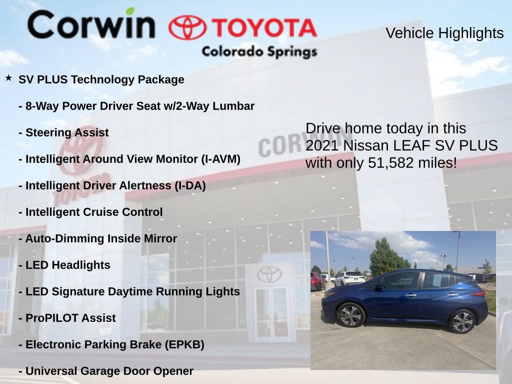 Used 2021 Nissan Leaf SV Plus w/ SV Plus Technology Package FWD image 6