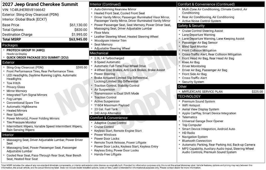 New 2027 Jeep Grand Cherokee Summit AWD/4WD image 27