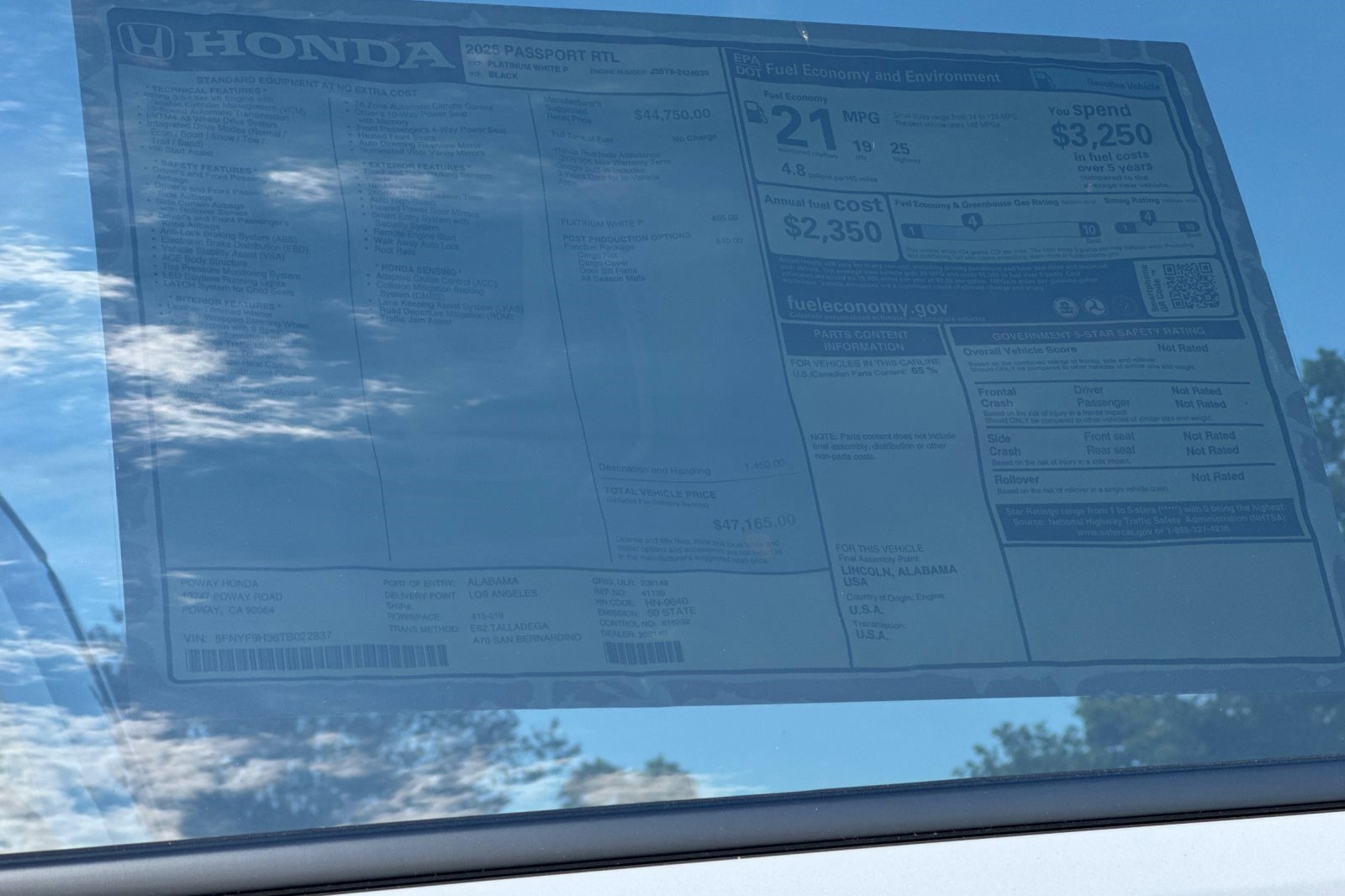 New 2026 Honda Passport RTL image 36