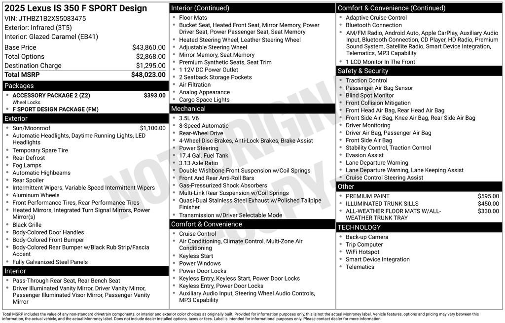 Used 2025 Lexus IS 350 F Sport w/ Accessory Package 2 RWD image 13