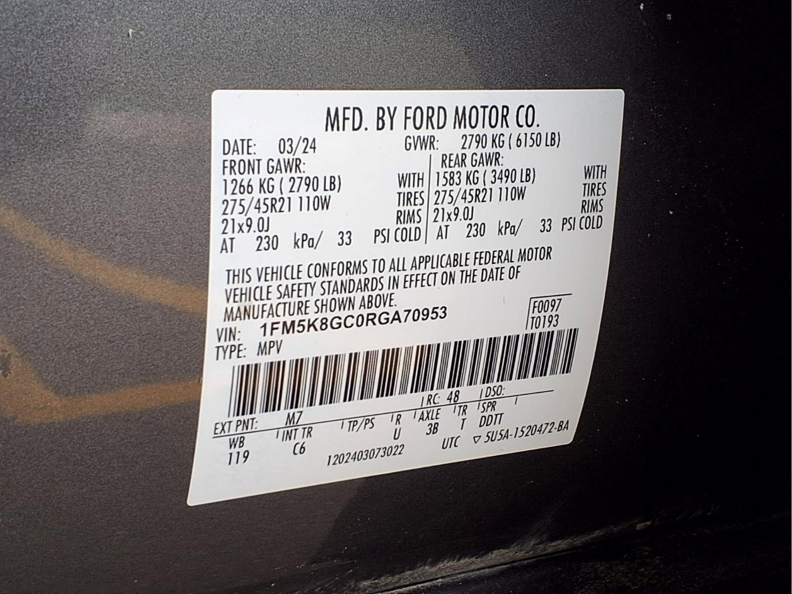 Used 2024 Ford Explorer ST w/ Equipment Group 401A AWD/4WD image 27