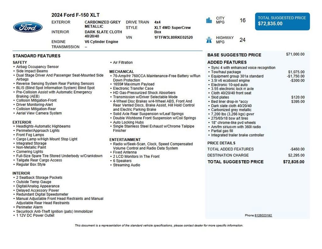 Used 2024 Ford F150 XLT w/ Tow/Haul Package image 37