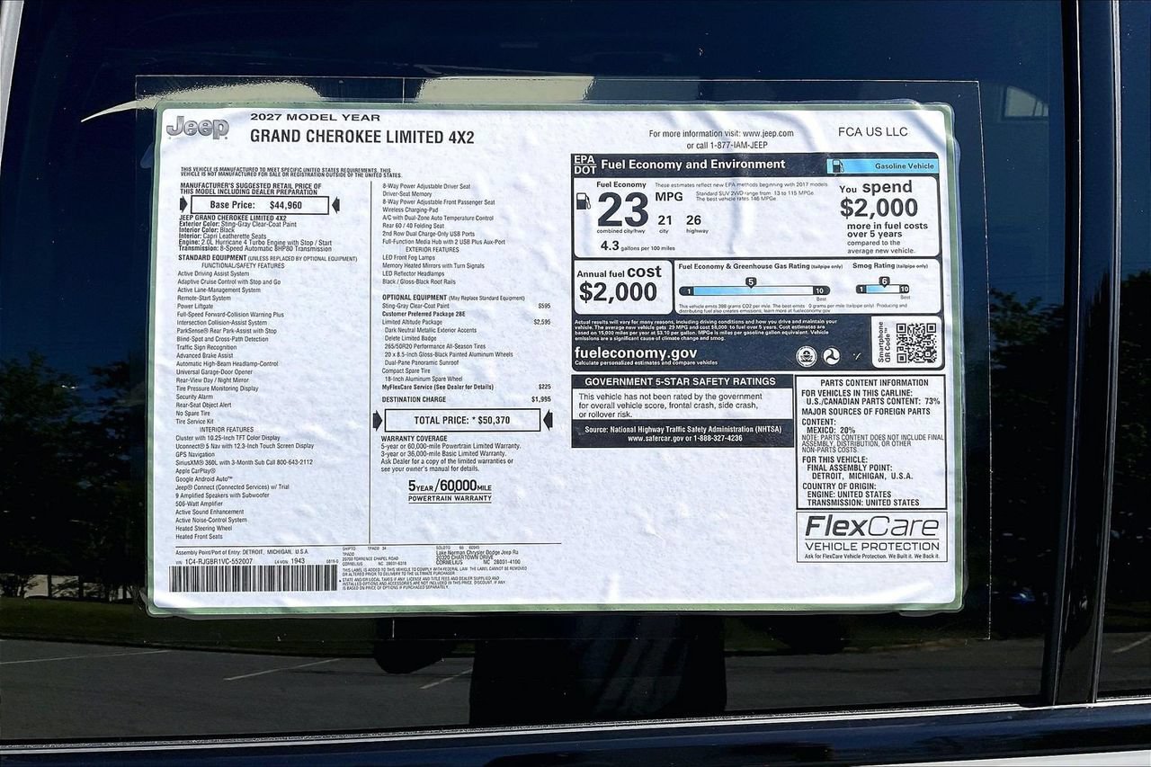 New 2027 Jeep Grand Cherokee Limited w/ Limited Altitude Package RWD image 37