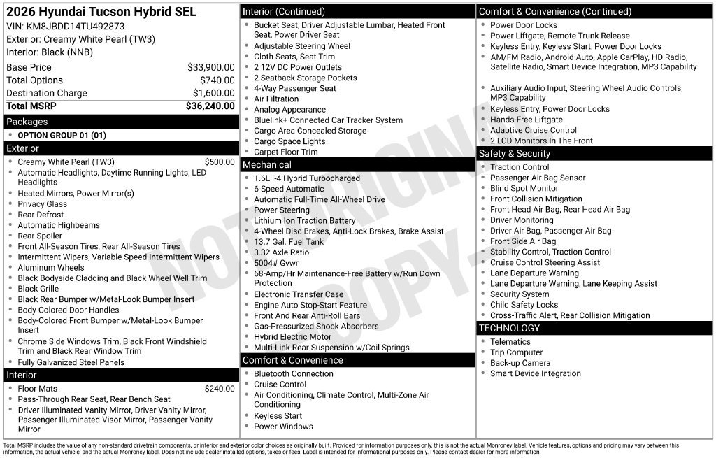 Certified 2026 Hyundai Tucson SEL AWD/4WD image 6
