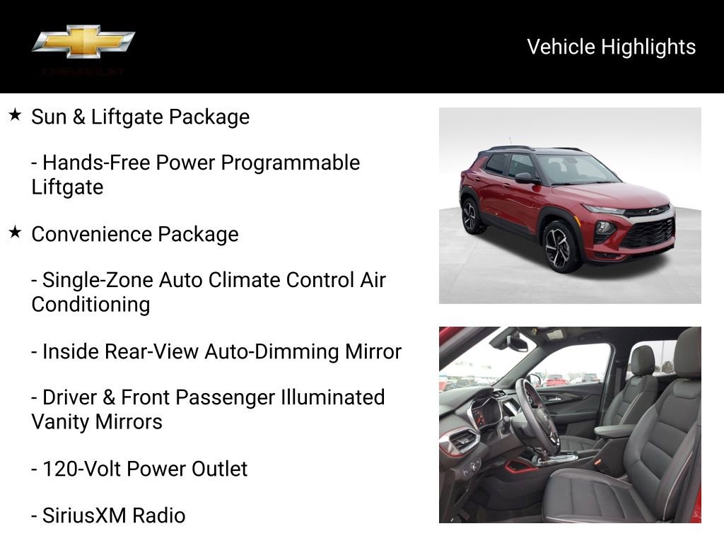 Certified 2021 Chevrolet TrailBlazer RS w/ Sun and Liftgate Package image 20