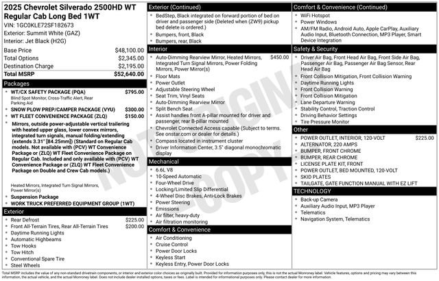 New 2025 Chevrolet Silverado 2500 W/T w/ WT/CX Safety Package image 6
