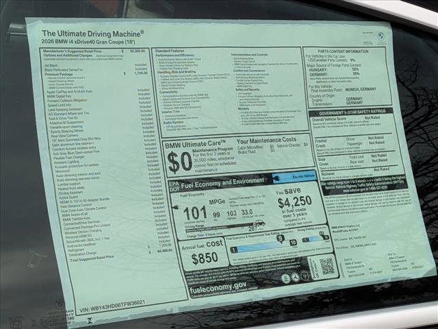 New 2026 BMW i4 xDrive40i AWD/4WD image 18